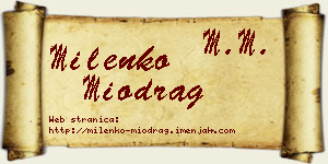 Milenko Miodrag vizit kartica